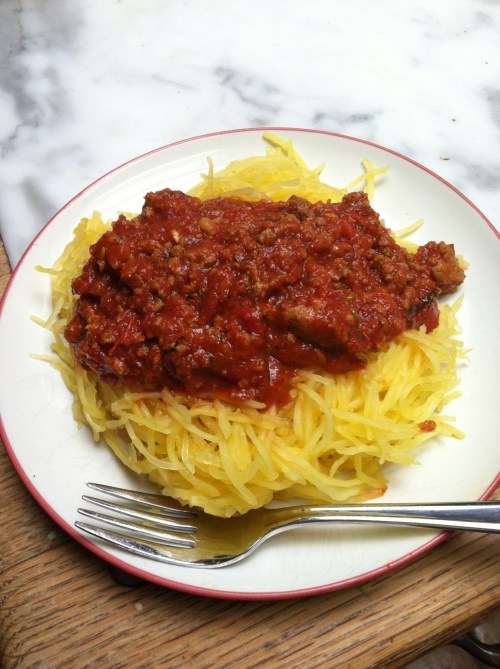 spaghetti squash, spaghetti