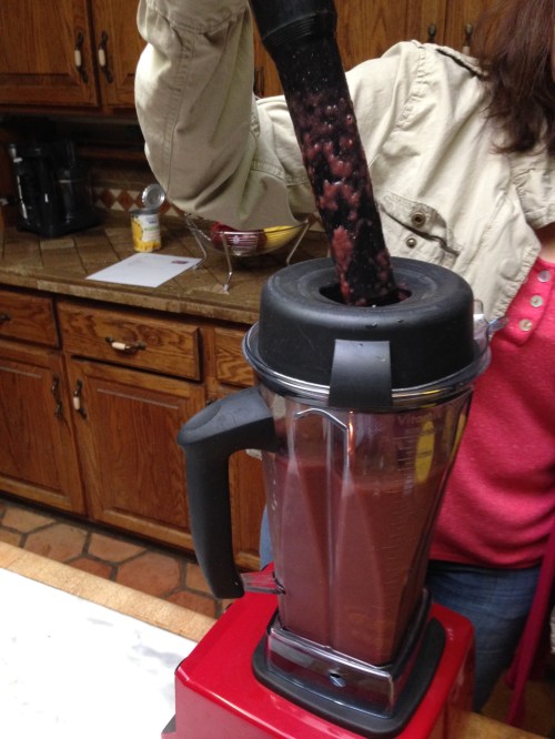 My able assistant wields the plunger