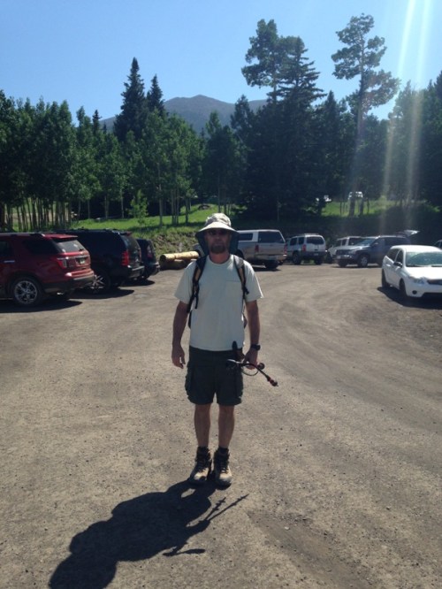 My daughter snapped this picture of me in the parking lot at the trailhead