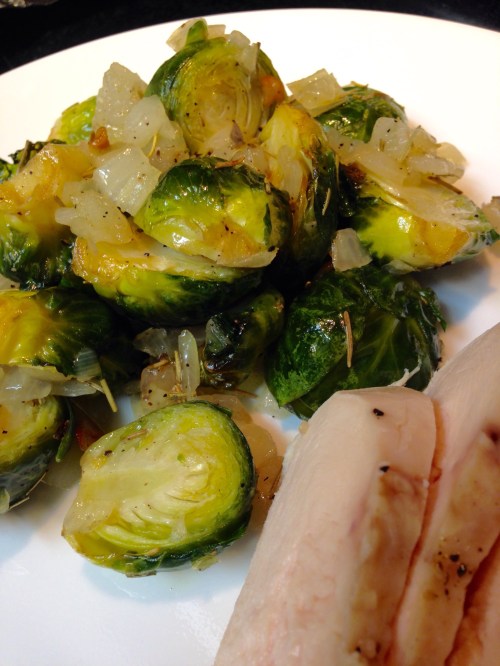 Final product without Parmesan sprinkles. That's sous vide chicken in the foreground.